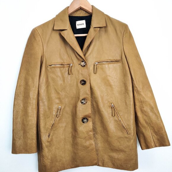 Khaite Russo Lambskin Leather Jacket in Tan 4 - Picture 5 of 15